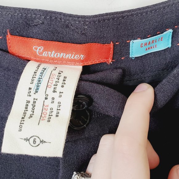 Anthropologie CARTONNIER Charlie Ankle Grey Trousers - Picture 5 of 9